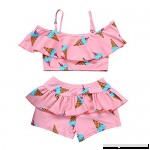 Tortor 1Bacha Baby Girls Cute Swimsuits Pink Two Piece Cake Printed Skirt Swimwear Sets 9-15T Pink B07C5XRSYY